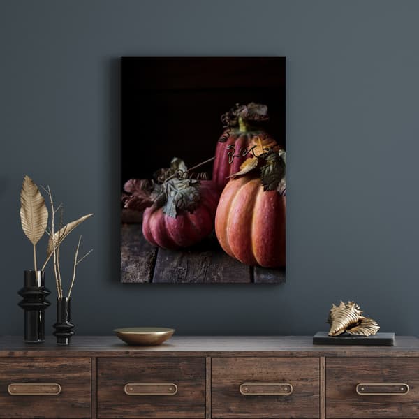 Lærredstryk Køkken Græskar Bananer Efterår 30x40