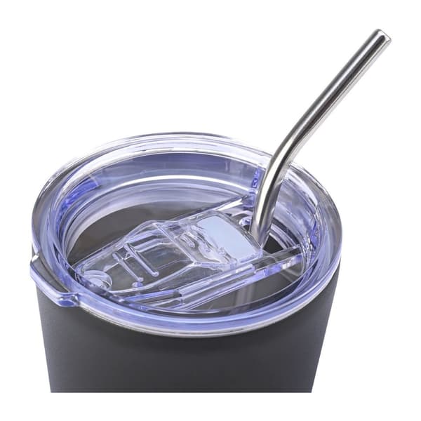 Midnattssvart 400 ml termosmugg med sugrör
