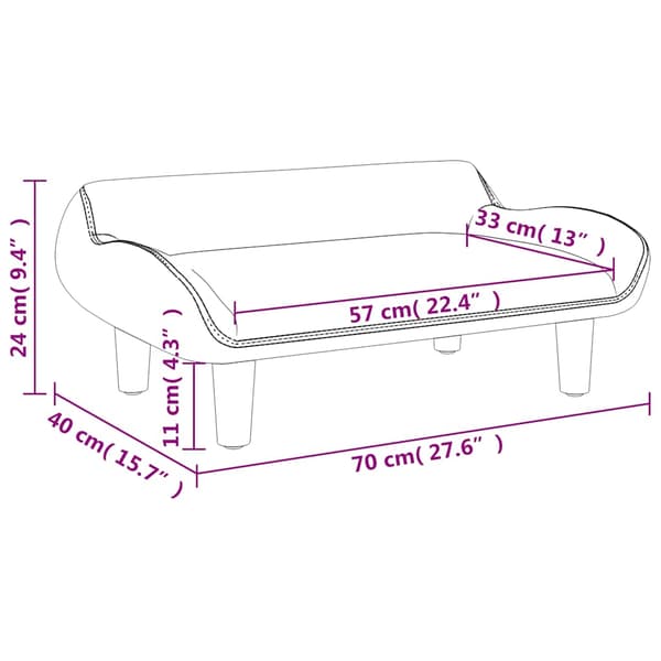 vidaXL Barnsoffa ljusgrå 70x40x24 cm tygöverdrag