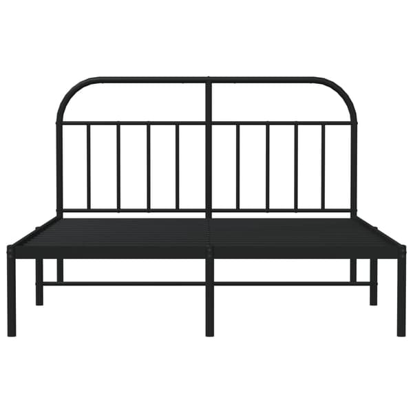 vidaXL metalsengestel med hovedgærde sort 140x200 cm