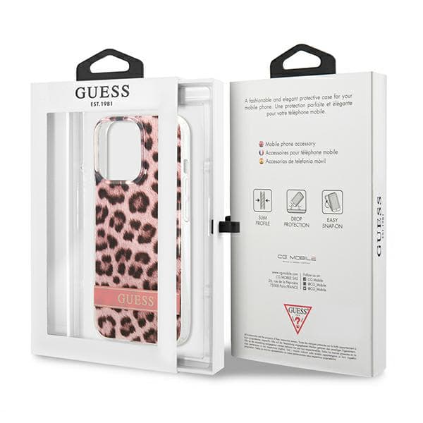 Guess Leopard-skal till iPhone 13 Pro / 13, Rosa