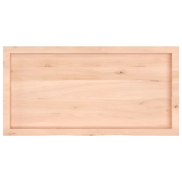 vidaXL hylde, 100x50x(2-4) cm, ubehandlet massivt egetræ