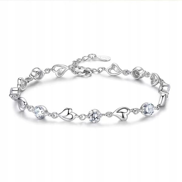 SILVER Halsband Damkedja Hjärthänge Som gåva + SET