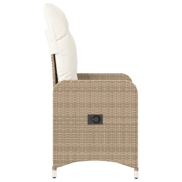 vidaXL Lepotuoli puutarhatyynyillä, beige polyrottinki