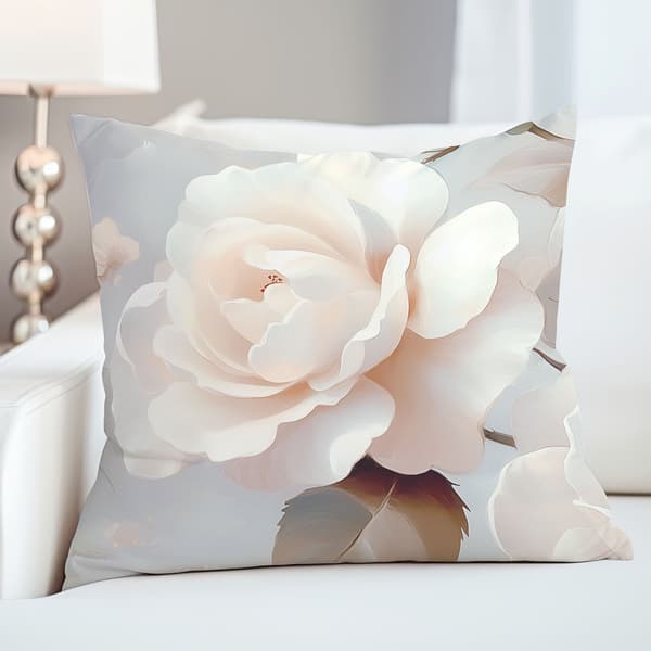 Bäddset 140x200 BOMULL SATIN digitaltryck blommor vit ros