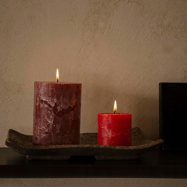 Spaas Rustikt Bloklys 70/70 mm 25 timer, Rød