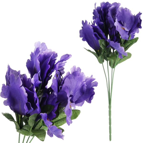 Viiden violetin iiriksen kimppu 34 cm