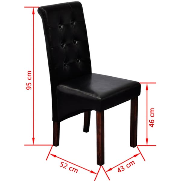 vidaXL spisebordsstole, sæt med 2, sort, kunstlæder