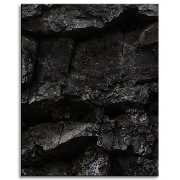 Lærredstryk Natur Sorte sten 40x50 cm