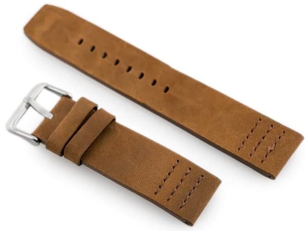 Läderrem för klocka W39 - brun - 22mm