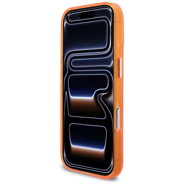 Guess IML Script Metal MagSafe-etui til iPhone 17 Pro i orange