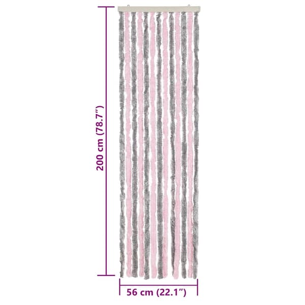 vidaXL Flugnät, Silverrosa, 56x200 cm, Chenille