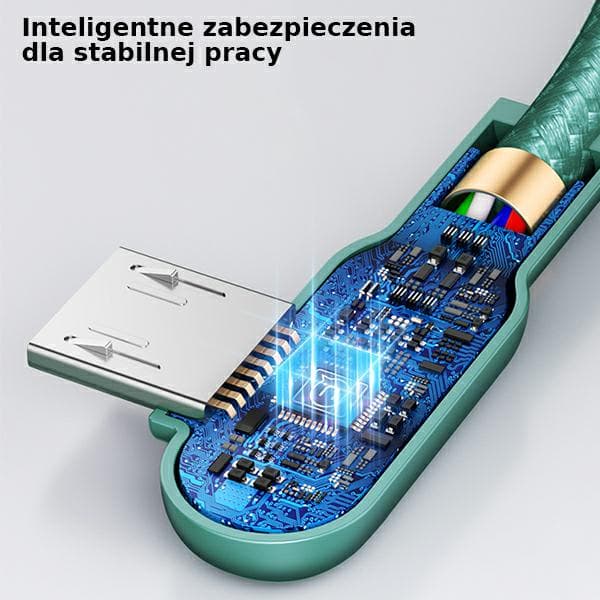 USAMS MicroUSB 2A Kabel 1,2m Vinklet U57 Grøn