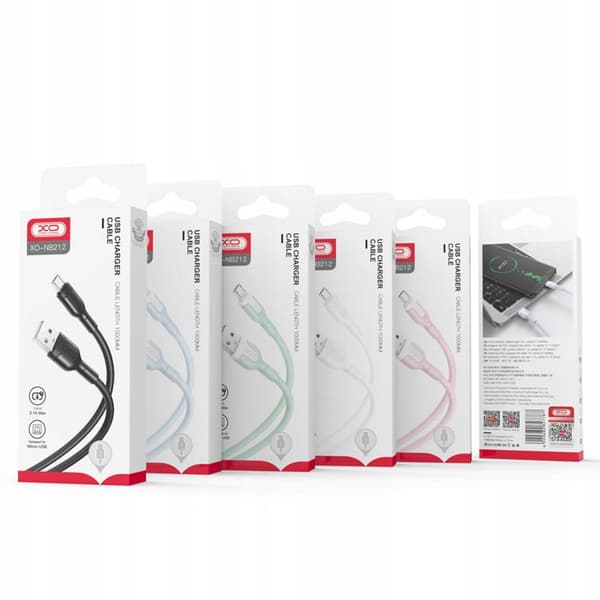 XO-KABEL NB212 USB - microUSB 1,0 m 2,1A vit