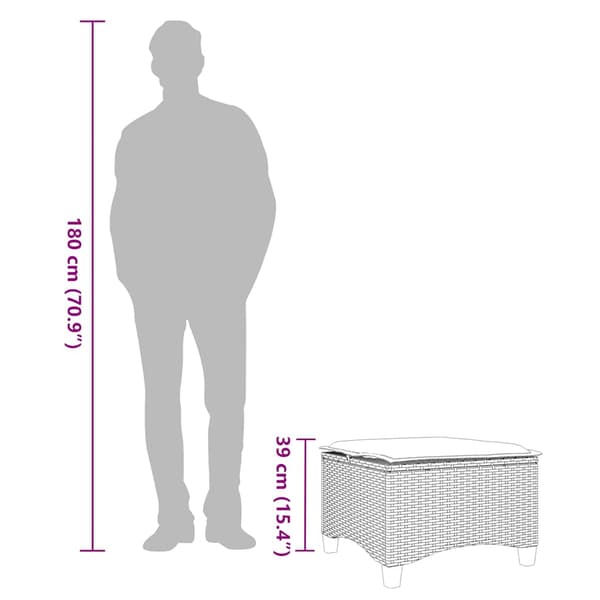 vidaXL Trädgårdspallar med kuddar 2 st beige polyrattan