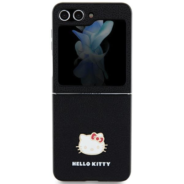 Hello Kitty Metal Logo Kitty Hovedcover til Galaxy Z Flip5, Sort