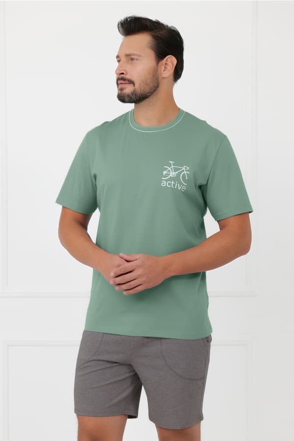 Herrpyjamas med kort ärm, korta byxor Active S
