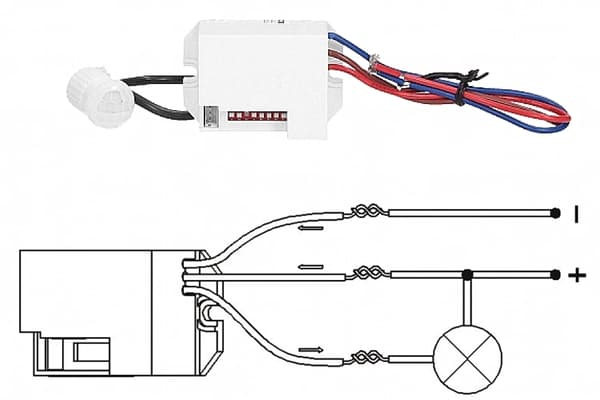 Rörelsesensor med extern sensor för LED-ytanläggning 12-24V Vit