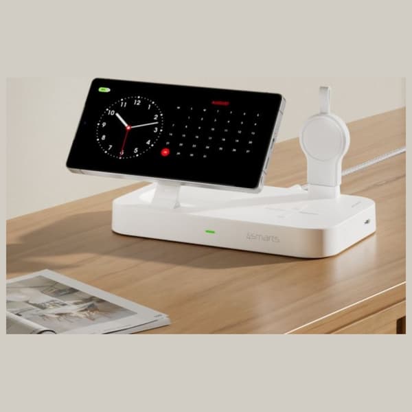 4smarts Qi2 Trident Ladestation med Oplader til Galaxy Watch Hvid