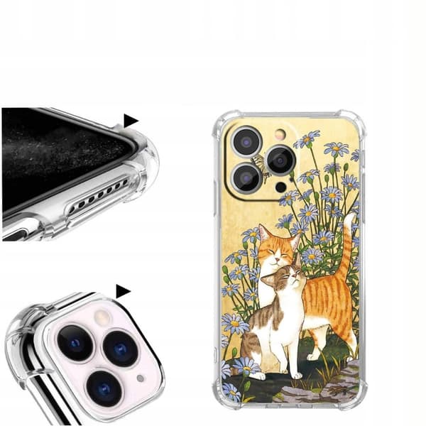 Generisk Vase - Kat og Blomst Cover til iPhone 12