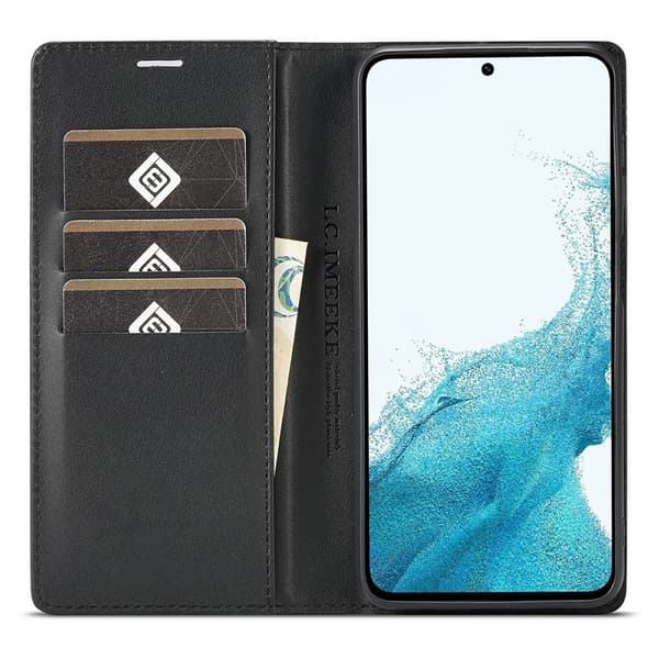 Flip-cover til Samsung Galaxy S25 FE, Carbon LC.IMEEKE, Sort