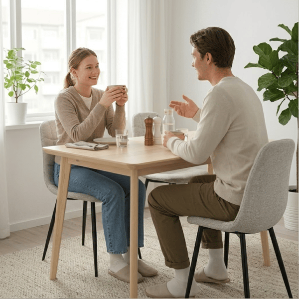 Masimo stol, beige stof, sorte ben