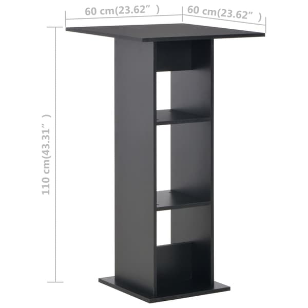 vidaXL barbord, sort, 60 x 60 x 110 cm