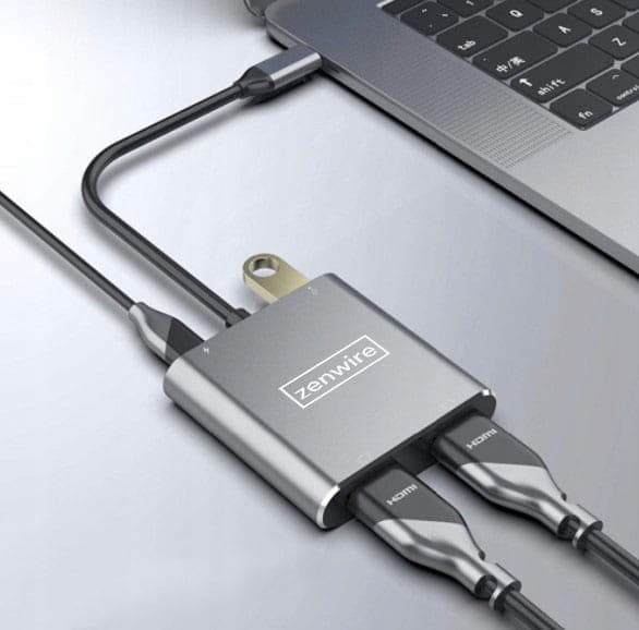 BYL-2309 USB-C adapter 4-i-1 med 2x HDMI