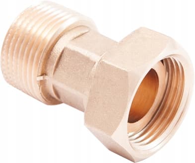Lige messing halvforskruning til kedel 1/2” M/G, roterende møtrik SIZER