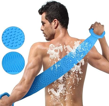 Silikonryggborste, massage, peeling, 60 cm