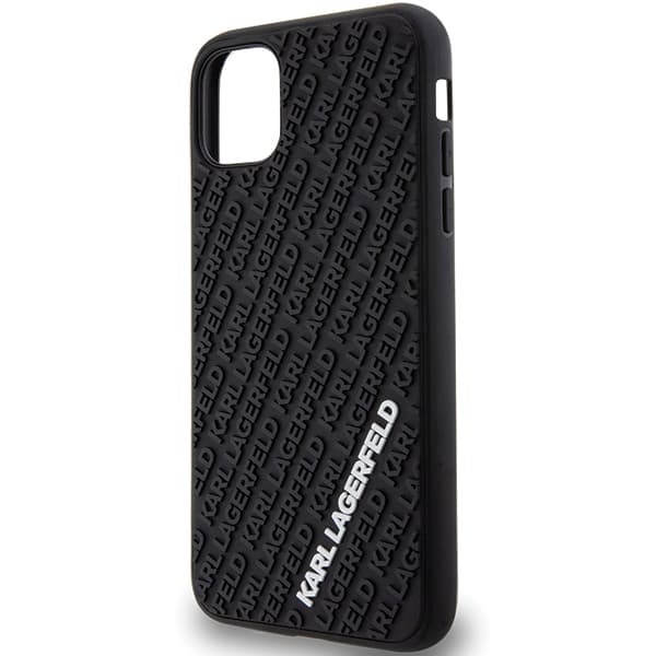 Karl Lagerfeld 3D Gummi Multi Logo Etui til iPhone 11 / Xr, Sort