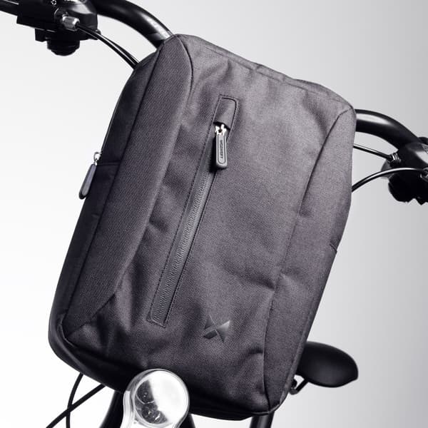 Cykeltaske til tablet, styrholder, med skulderrem, grå