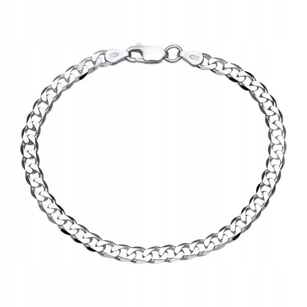 Sølv Herrearmbånd 925 SØLV Kyrads 4,5 mm Diamant + GRATIS
