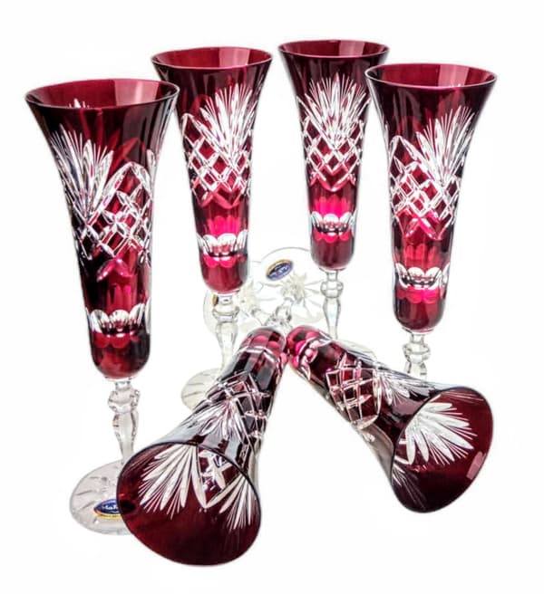 Rubin krystal champagneglas 170 ml ananas