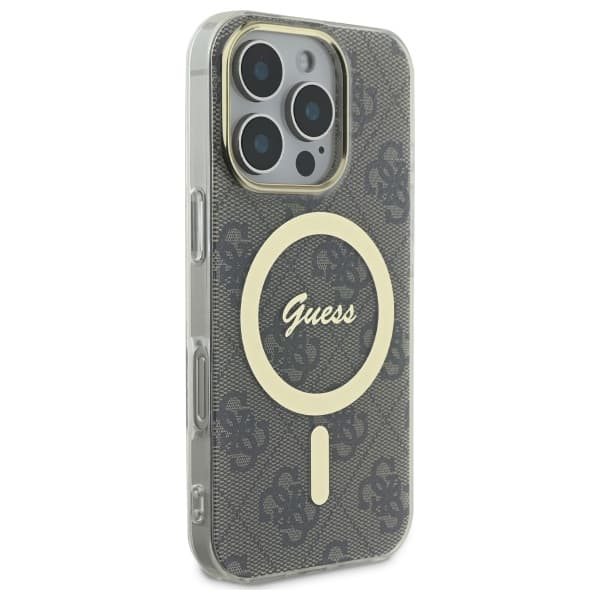Guess IML 4G MagSafe-etui til iPhone 16 Pro Max, brunt