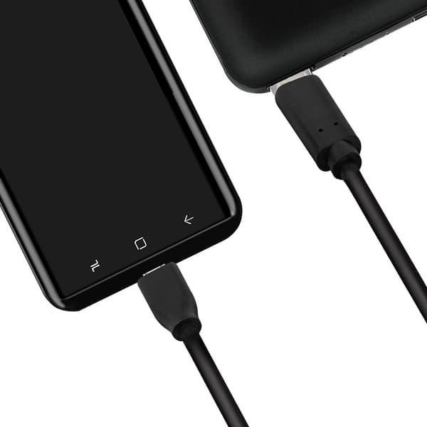 USB-C til Micro USB-kabel 0,5m LogiLink USB 2.0 C/M til Micro-USB/M 480Mbps 3A Sort Hurtig opladning og synkronisering