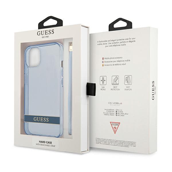 Guess Translucent Step-skal till iPhone 13 mini, Blå
