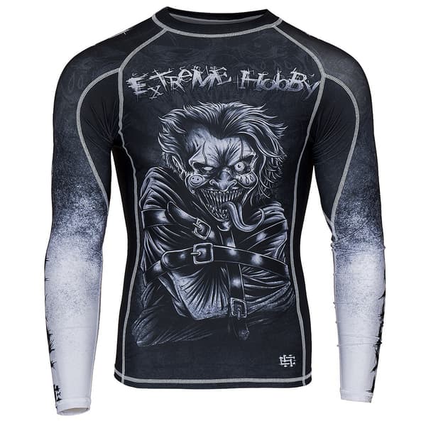 Herre langærmet rashguard PSYCHO CLOWN XL SORT