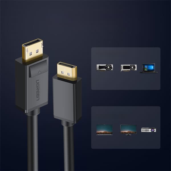 DisplayPort HDR 3D 4K -kaapeli 1 m musta