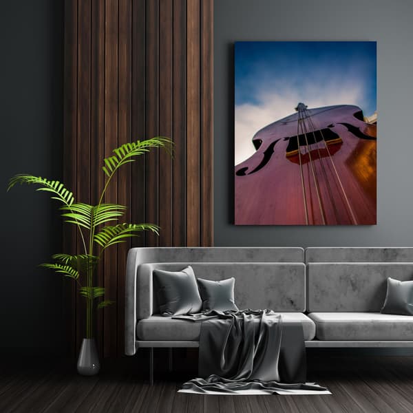 Lærredstryk Musik Kontrabas 50x80 cm