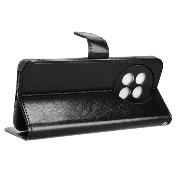 Crazy Horse Pung Flip-etui til OnePlus 13R, Sort
