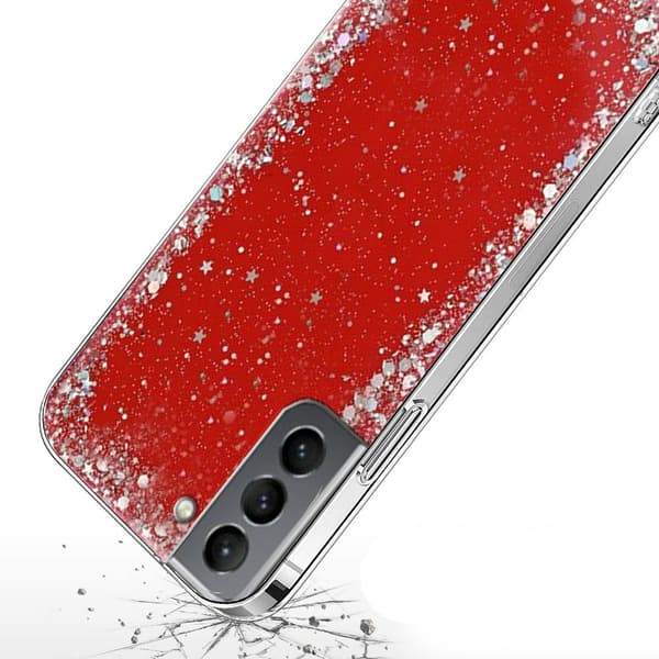 Samsung Galaxy S21 -suojakuori, kimalteleva, punainen
