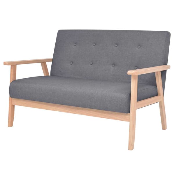 vidaXL Loungeset, 2 delar, tyg, mörkgrå