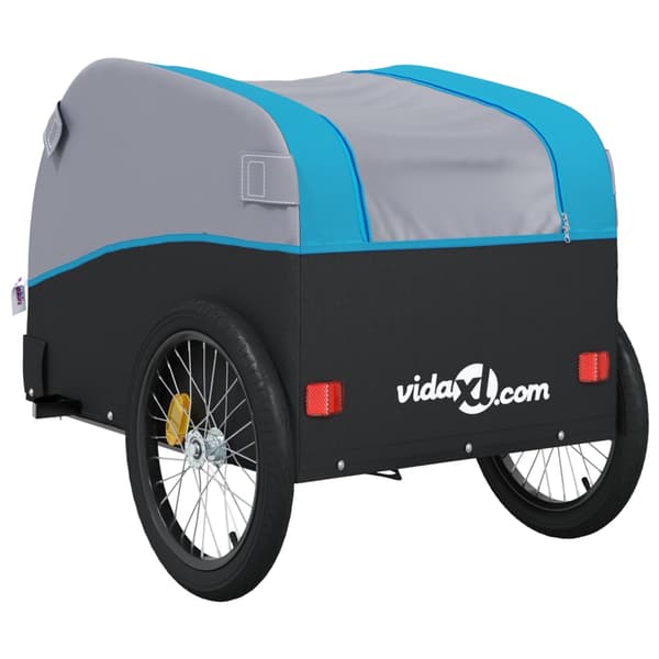 vidaXL cykelanhænger, sort og blå, 45 kg, jern