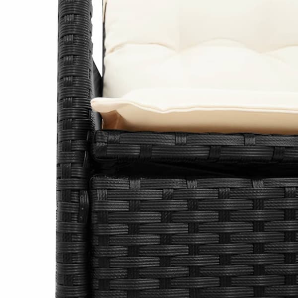 vidaXL 3-delt bistrosæt med hynder, sort, polyrattan
