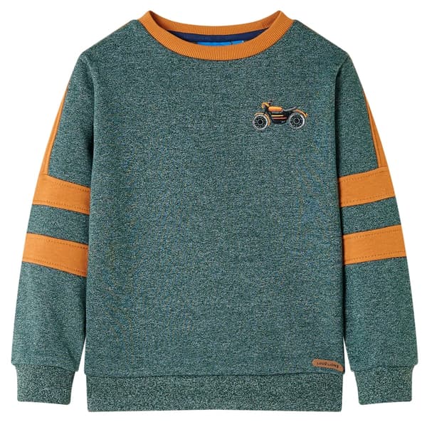 Børnesweatshirt, mørkegrøn melange, 92