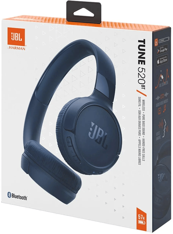 ORG JBL Tune 520 BT Trådløse Bluetooth On-Ear Hovedtelefoner, Blå