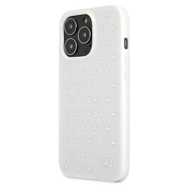 Mercedes Silver Stars Pattern Cover til iPhone 13 Pro / 13, hvid