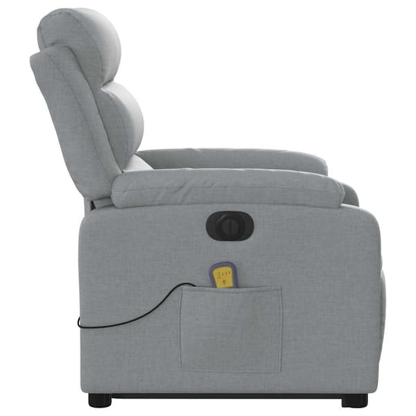 vidaXL Elektrisk lyftande massagefåtölj ljusgrå