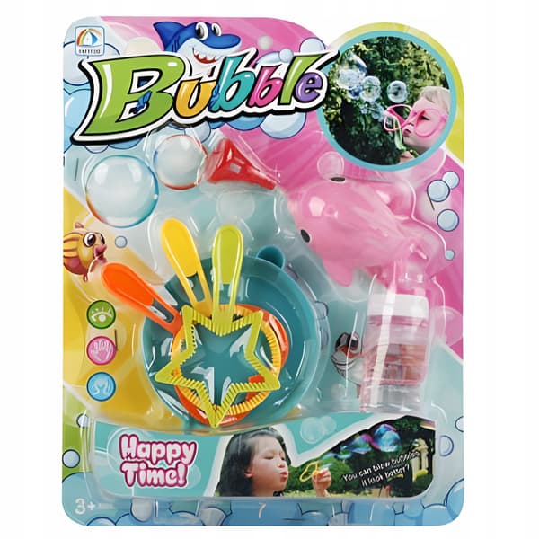 Tvålbubblaset med 3 ringar, djurliknande flytande tvålbubblar för barn